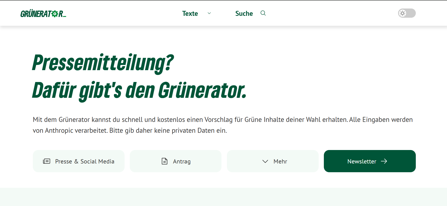 Grünerator Screenshot