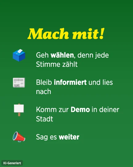 Österreichisches Sharepic mit einer Liste und einem Emoji vor jedem Punkt
